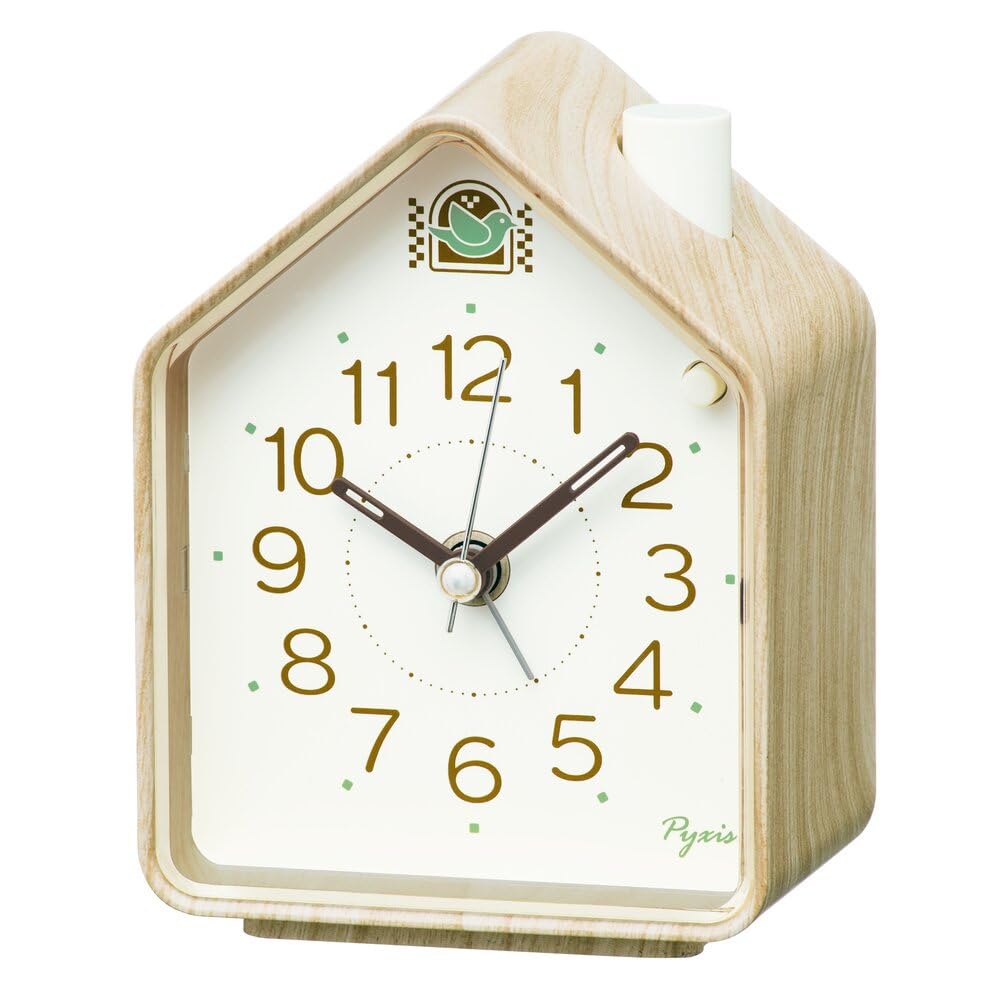 

Seiko Clock NR453A “PYXIS” Alarm Clock – Light Brown Wood Grain Finish – 4.33″ × 3.39″ × 2.48″ – Nature Sound Bird-Calls & Electronics Alarm