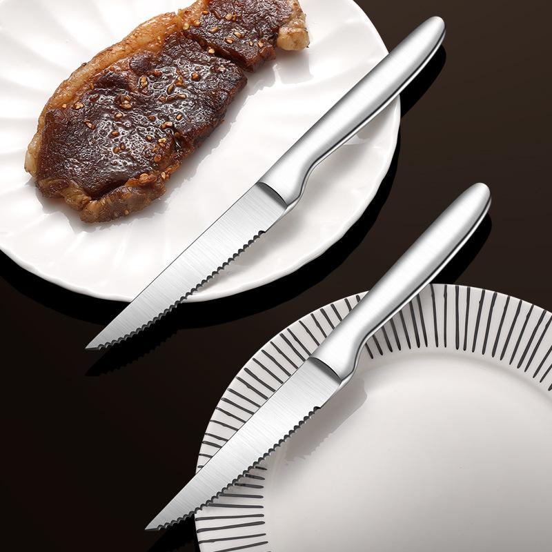 Stainless Steel Serrated Steak Knife Steak Knife Household Knife Cutting Steak Special Knife and Fork Set Western Tableware