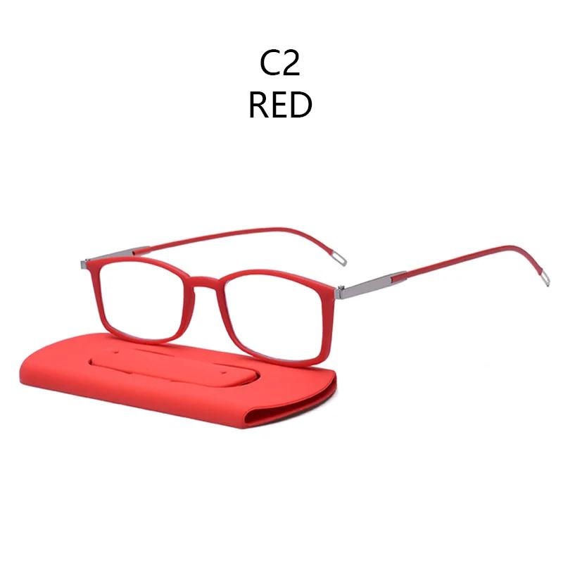 

New Ultra-Thin Phone Holder Reading Glasses Men Women TR90 Anti-blue Light Computer Spectacles And Convenient To Carry Around +100