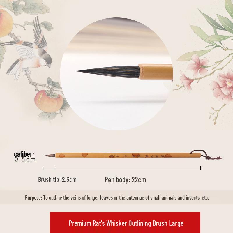 Wolf Hair Gongbi Outline Brush Set for Chinese Painting and Calligraphy - Flower & Bird Detailing Pen
