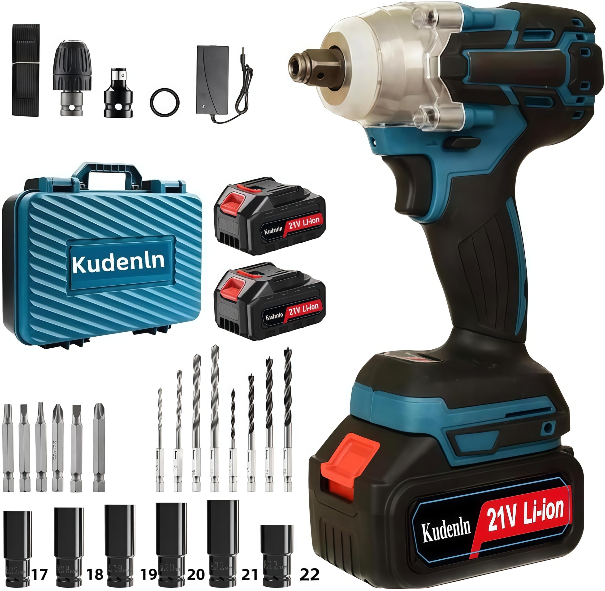 

330N Powerful Electric Impact Wrench with Two Brushless Drill and Impact Driver with Variable Forward and Reverse Tire Car Nut Bolt Tire and Includes