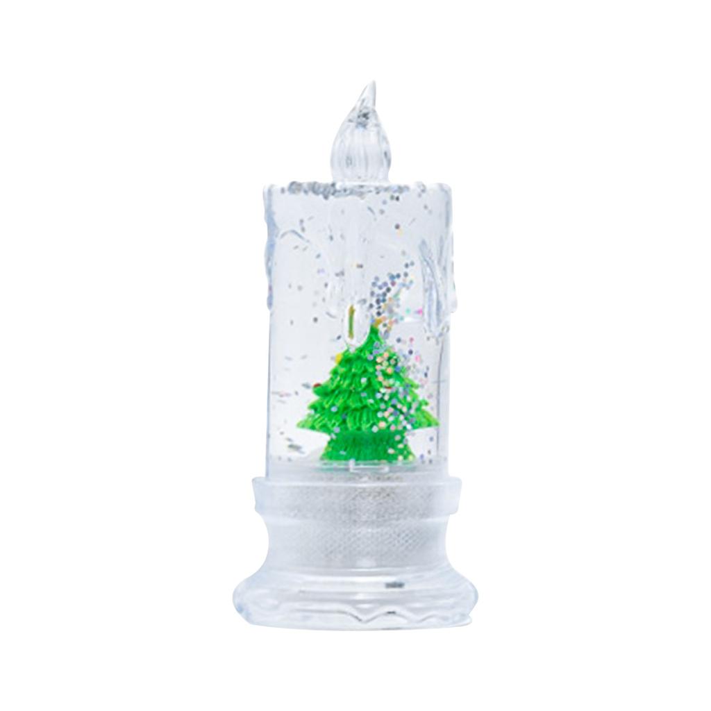 Christmas Water Transparent Tears Simulation LED Electronic Candles Santa Snowman Snowflake Night Light