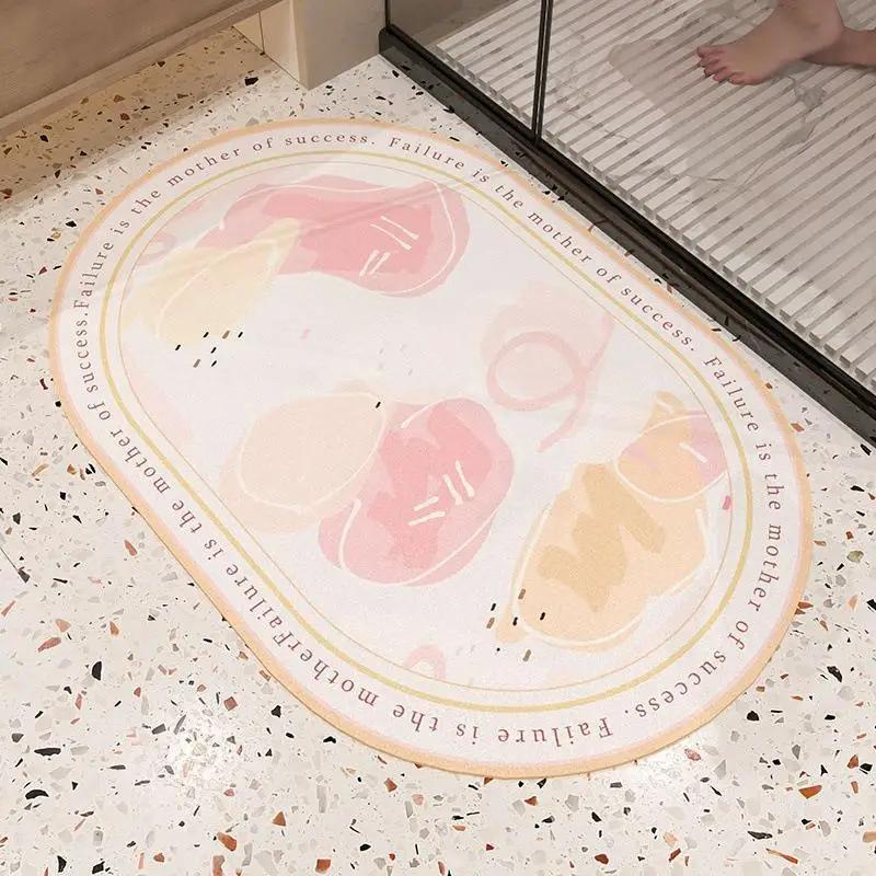 Bathroom Absorbent Floor Mat Household Toilet Door Soft Diatom Mud Foot Mat Toilet Door Non-slip Carpet Mat