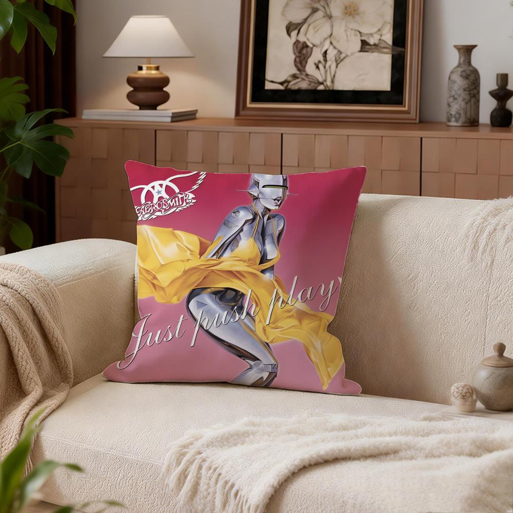Band A-Aerosmith Cushion Cover Cushion Cover Set 4Pcs 50X50 45X45 40X40 Pillowcase Decorative Sofa Home Decor