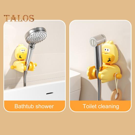 Shower Rack Cartoon Bear Duck Shape Wall-mounted Suction Cup Shower Holder Strong Load-Bearing Capacity Hook Design Shower Shelf
