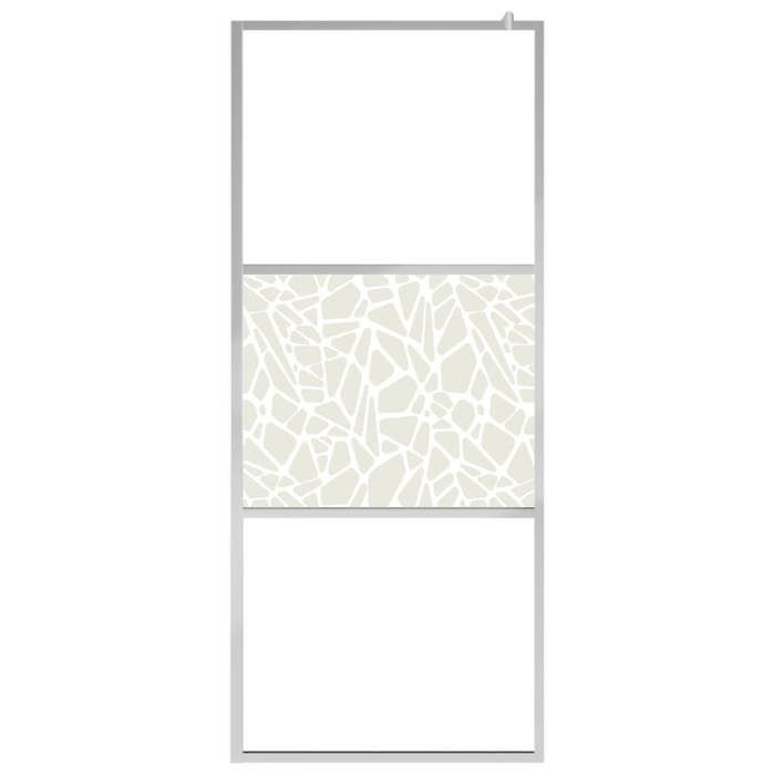 VidaXL Paroi de Douche à l'Italienne Cabine de Douche Cloison de Douche Salle de Bain Maison Intérieur Verre ESG Pierre 146652