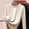 Silk Warm Fleece Heating and Thermal Underwear Women's Inner Fleece Autumn Clothes Single-piece Top Wool Bottoming Shirt Winter