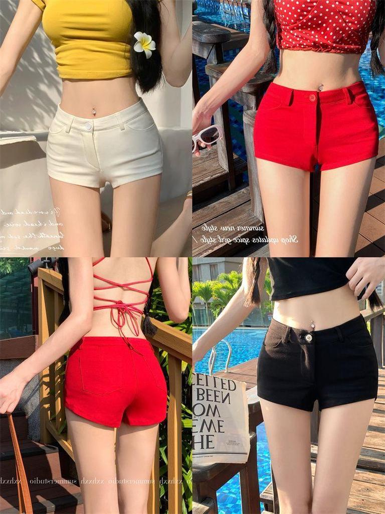 Women's Low Waist Slimming White Hot Shorts - Casual Summer Wear