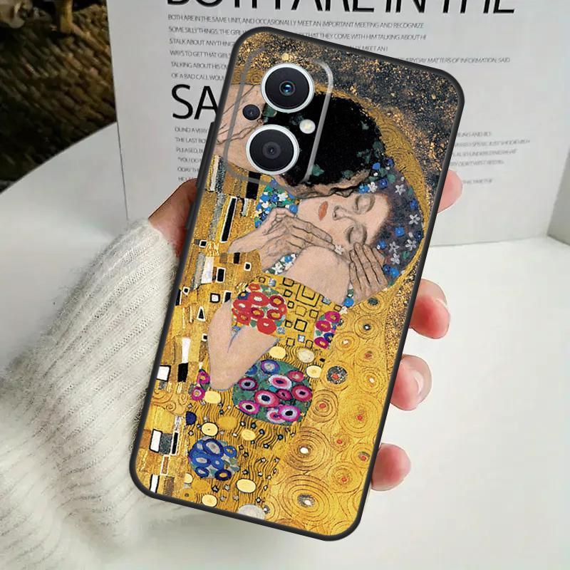 The Kiss Gustav Klimt Painting Phone Case For OPPO Reno 8 7 Lite 8T 11 12 13 14 14F 10 Pro OPPO Find X8 X6 X5 X9 Pro Cover
