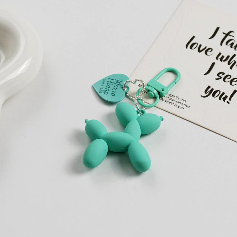 Trendy Acrylic Balloon Dog Keychain & Heart Pendant Backpack Accessory