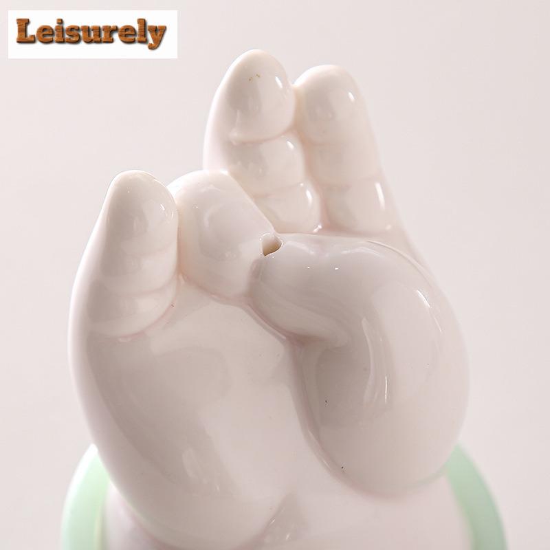 White Porcelain Buddha Hand Incense Holder Luxury Diffuser Incense Burners Meditation Smell Distributor Censer Yoga Ornaments