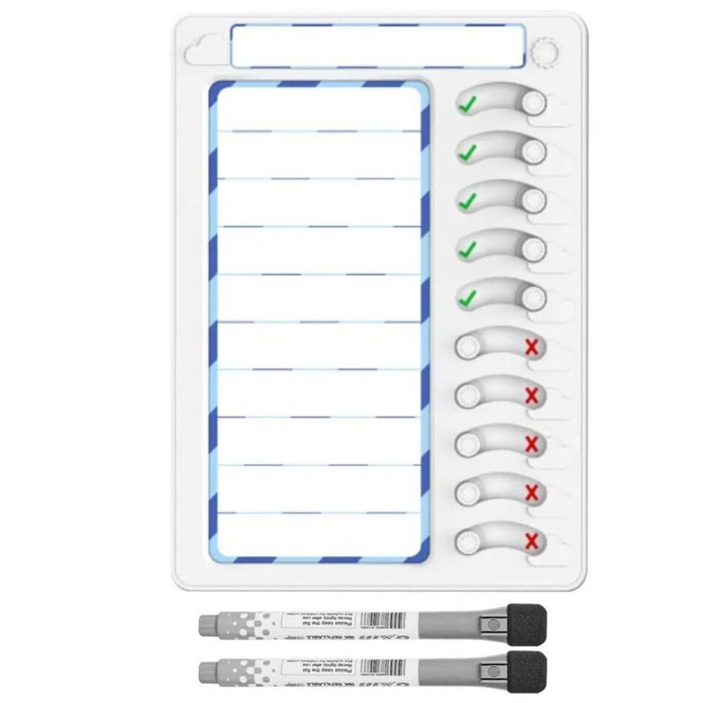 Chore Chart for Kids and Adults Sliding Morning Routine Chart Dry Erases Chore Chart Magnetic Checklist Board ADHD Tool