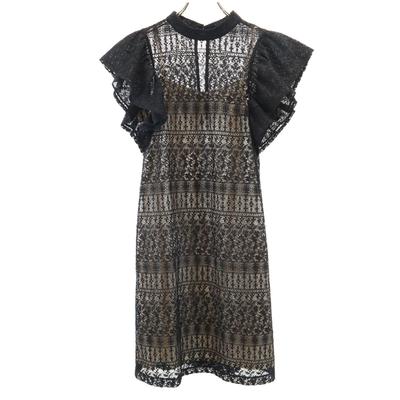 Lily Brown French Sleeve Race Mini Dress Black Women Used