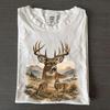 Retro Deer Buck Sunset Mountains T-Shirt, Wildlife Outdoorsman Apparel