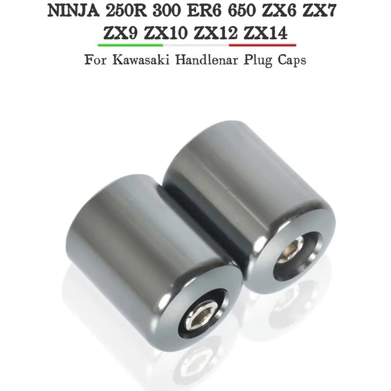 Motorcycle Handlebar Grips Plug Ends Handle Hand Bar CNC Cap For Kawasaki NINJA 250R 300 ER6 650 ZX6 ZX7 ZX9 ZX10 ZX12 ZX14