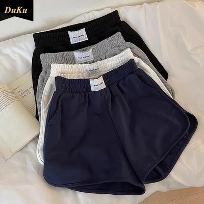 Pantalones Cortos Casuales Simples de Deporte de Verano para Mujer, Nuevos Pantalones Cortos de Pierna Ancha, Cintura Elástica, Combinan con Todo, Pantalones Cortos Ajustados