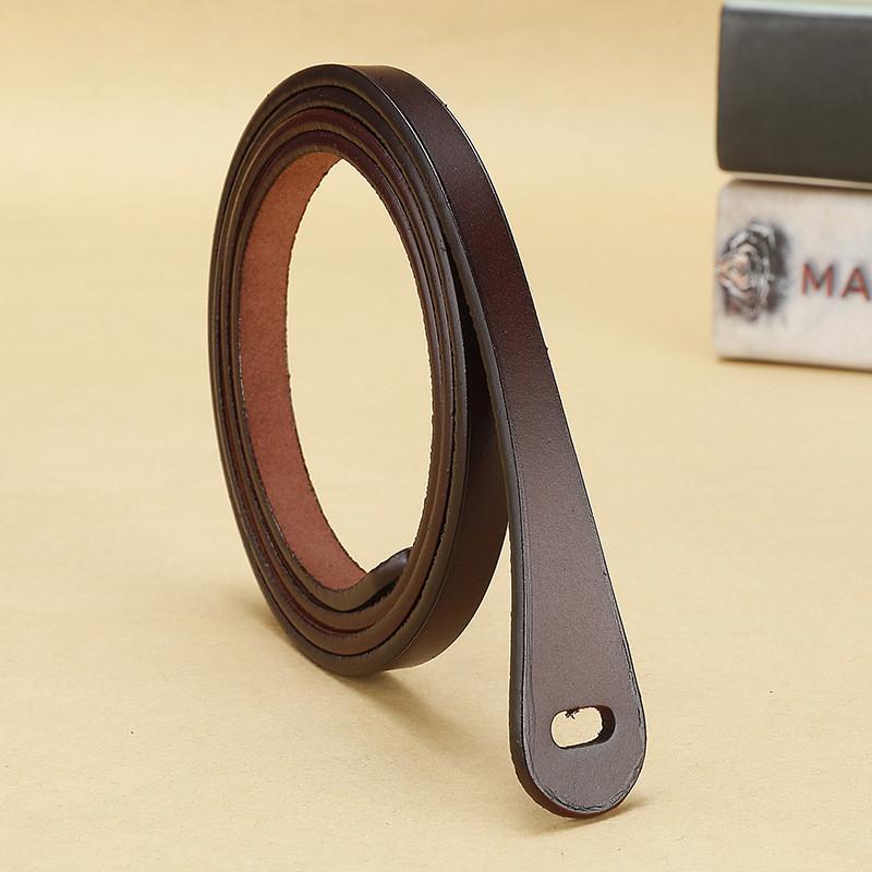 Genuine Leather Womens Thin Waist Belt With Tie Knot Buckle For Dress And Casual Outfits