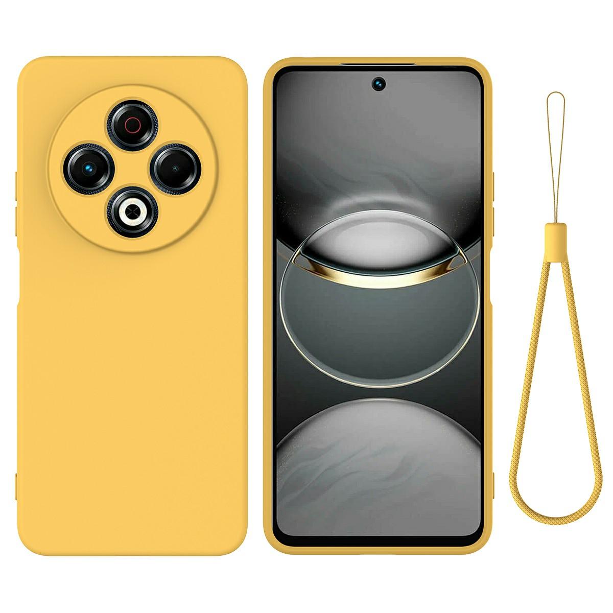 

For TECNO Spark 30 4G Case Liquid Silicone Phone Back Cover with Hand Strap C