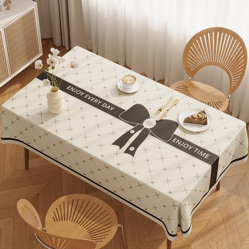 Dining Table Cloth, Tabletop Protective Pad, Waterproof, Oil-Proof, Anti-Scalding, Leave-In, Small Fresh And Versatile Rectangular Dining Table