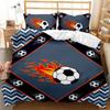 Soccer Duvet Cover Set Cool Special Effects Background for Player Kids Teen Boy Polyester Bedding Set King Size with Pillowcase