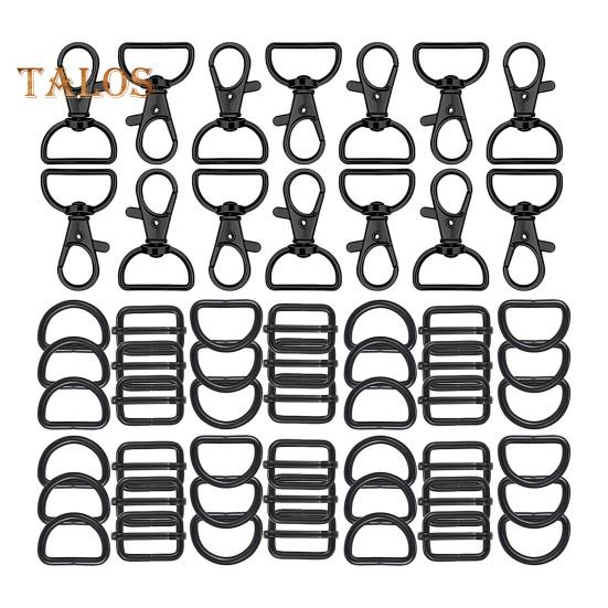 

56 шт./компл. комплект фурнитуры для брелоков D-образные кольца скользящие пряжки маленькие большие размеры пряжка для брелока цинковый сплав принадлежности для изготовления кошельков 25mm чёрный