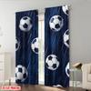 Set Of 2 Plane Printing Curtains Digital Printed Soccerrainfall Polyester Easy Install Without Rod All Seasons Perfect Curtain Made