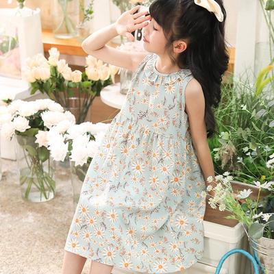 Zoete Mesh Vest Halterjurk voor Kinderen Zomer Meisjes Pompadour Prinsessenjurk