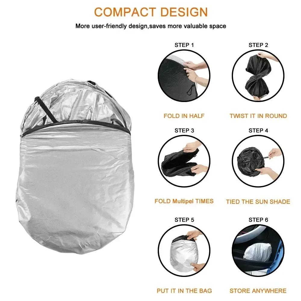 Car sun shield Front windshield sun shield New folding double ring sun shield car front gear sun shield general purpose