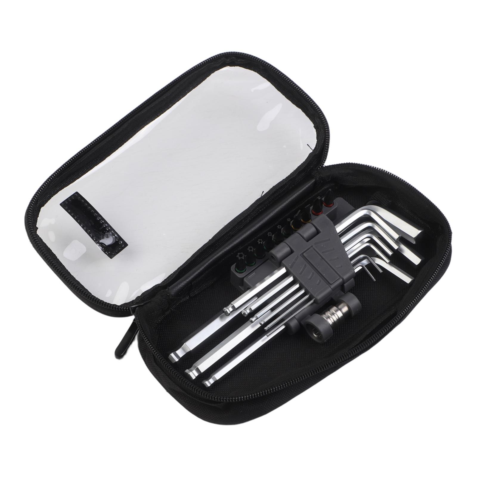Extended L Shaped Hex Key Set with Ball Head for Auto and Furniture Use with H6 3 Adapter and Butterfly Shaped Storage Case