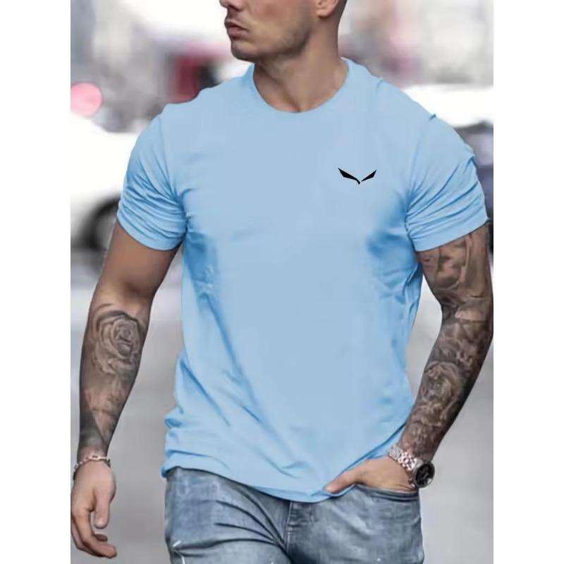 Men's Summer Casual Loose 3D Printed Round Neck Short Sleeved Men's T-shirt Top