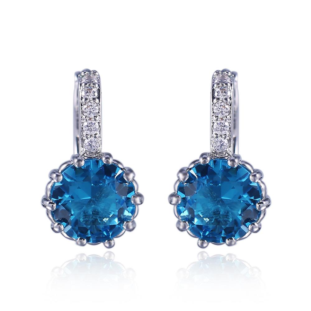 Temperament Versatile Simple Wind Zircon Earrings Women'S 11-Color Optional Ear Buckle Earrings