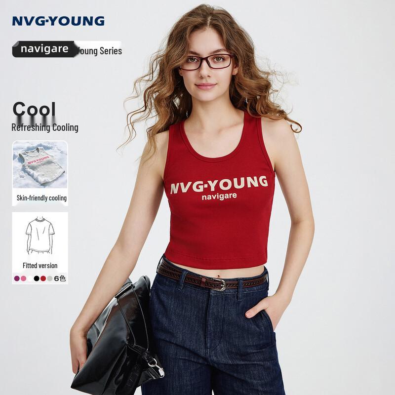 NVG·YOUNG Cool-Touch Slim Fit Letter Print Tank Top XL