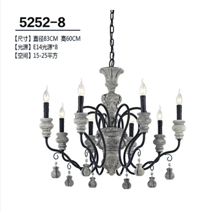 Vintage Black Resin Chandelier Wrought Iron Home Lighting Fixtures For Living Room Lndustrial Metal Rustic Pendant Lamp Modern