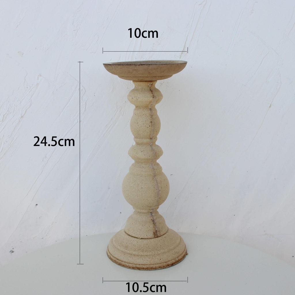 Vintage-Style Wooden Candle Holder - Rustic Decor & Photography Prop