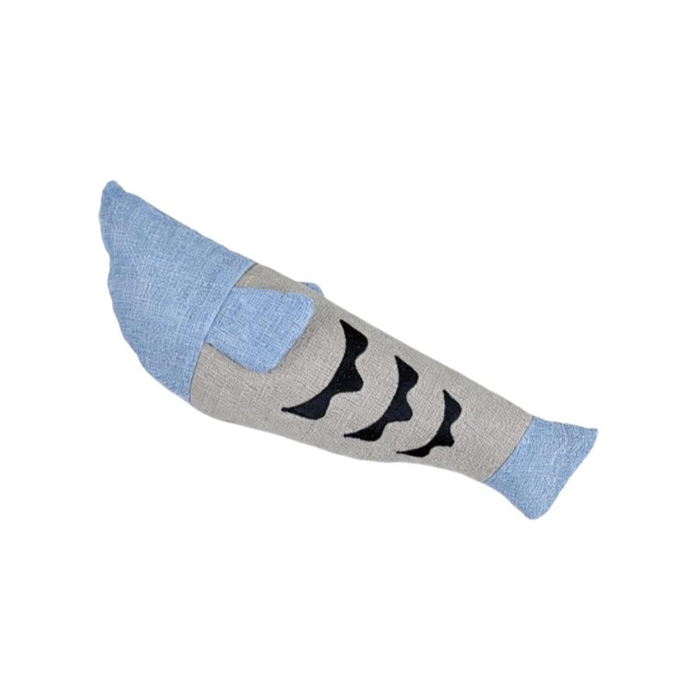 Stuffed Interactive Chew Toy Bite Resistant Pet Squeaky Toy Simulation Fish Cat Toy  Self-Playing синий