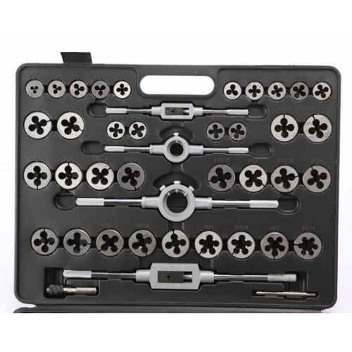 HYLH Tap and Die Set, Professional Tungsten Steel Taps and Dies Thread Cutting Tools, Precision Metric Bolt Engineering Tap and Die Kit (110 Pieces)