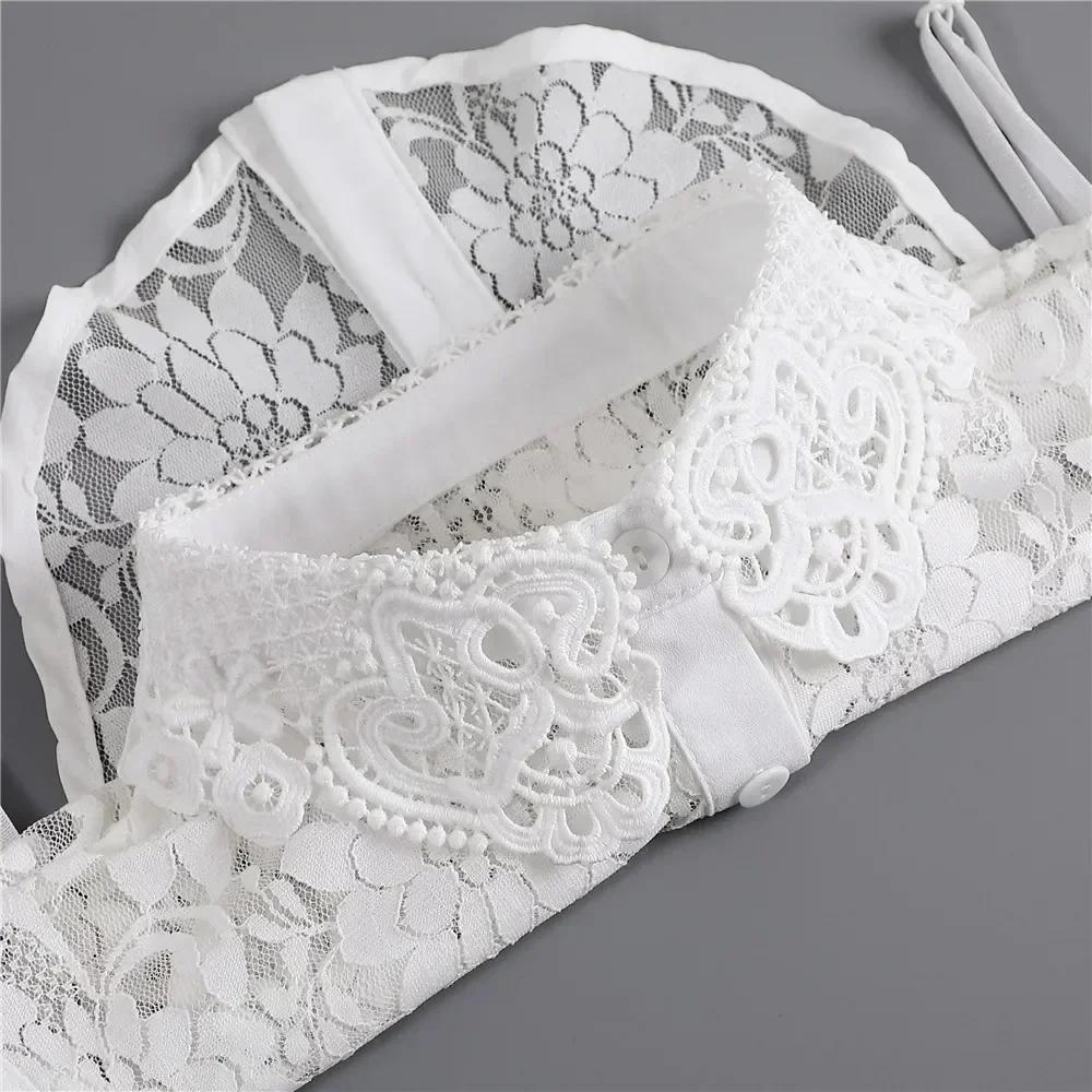 Korean Stand Lapel False Collar Women Embroidery Faux Col Half Shirt Blouse Fake Collars Sweater Shirt Detachable Collars