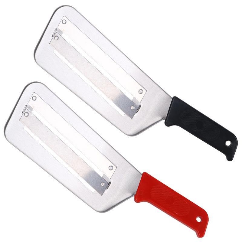 Red Handle 2-Piece Vegetable Knife & Cabbage Slicer Peeler Set