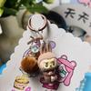 Flocking Mini Yoga Keychain Doll Bag Pendant Cute Schoolbag Gift Hanging Keychain