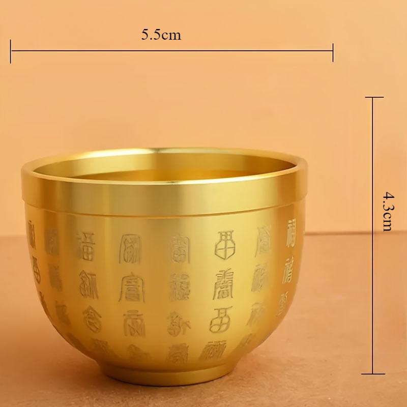 Skålskatt Kobberbasseng Rikdom Tilbyr god statue Penger Fortune Lykke Shui Feng Porsperity Lucky Boller Kinesisk Gylden Messing