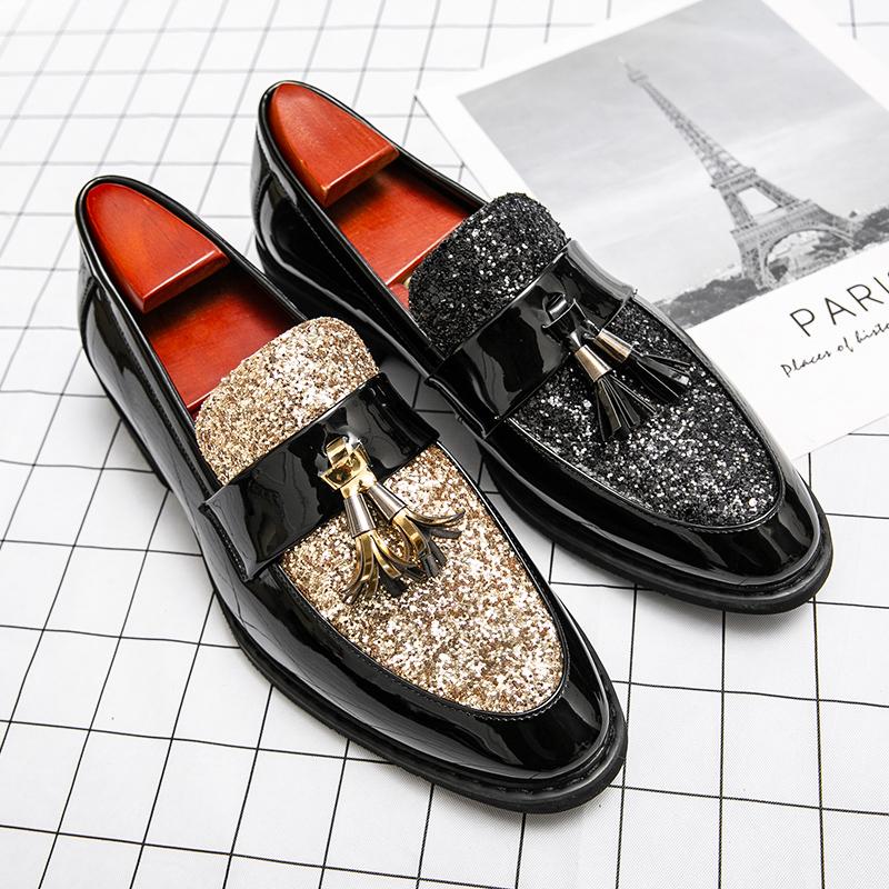 Fashion Hot Selling Men's Glossy Leather Shoes Europe America Soft Soled Comfortable Loafers Luxurious Formal Shoes Men's Business Shoes