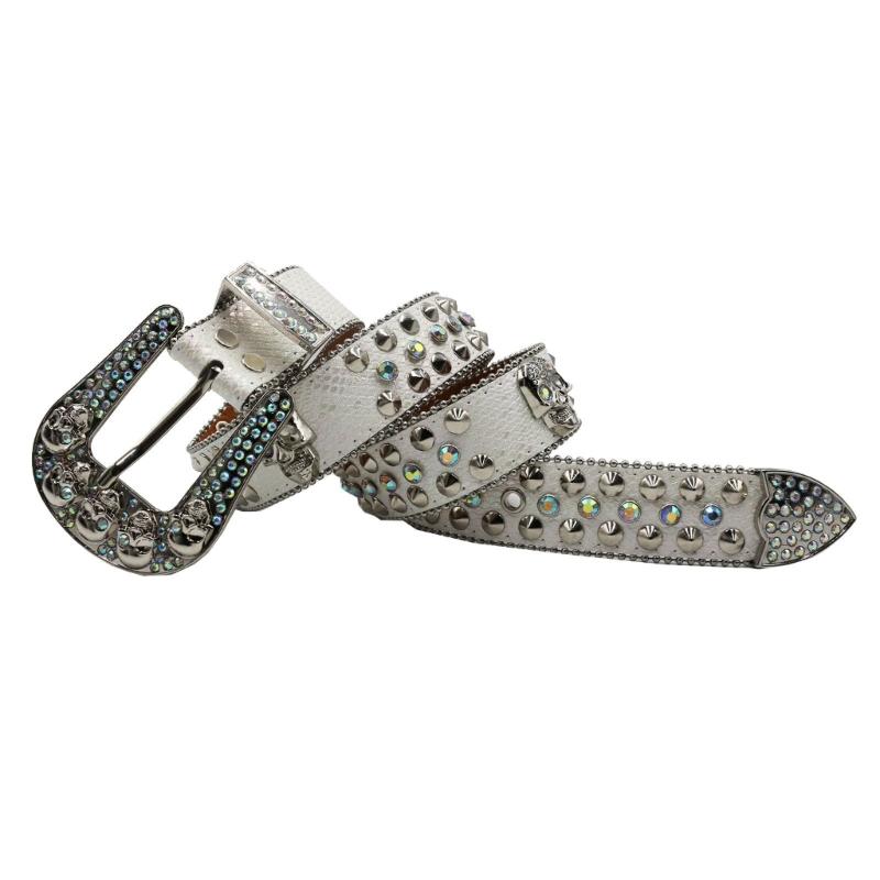 Blingbling Rhinestones Waist Belt Studded Grommet Buckle Rivets Costumes Rhinestones Heavy Duty for Jeans Pants