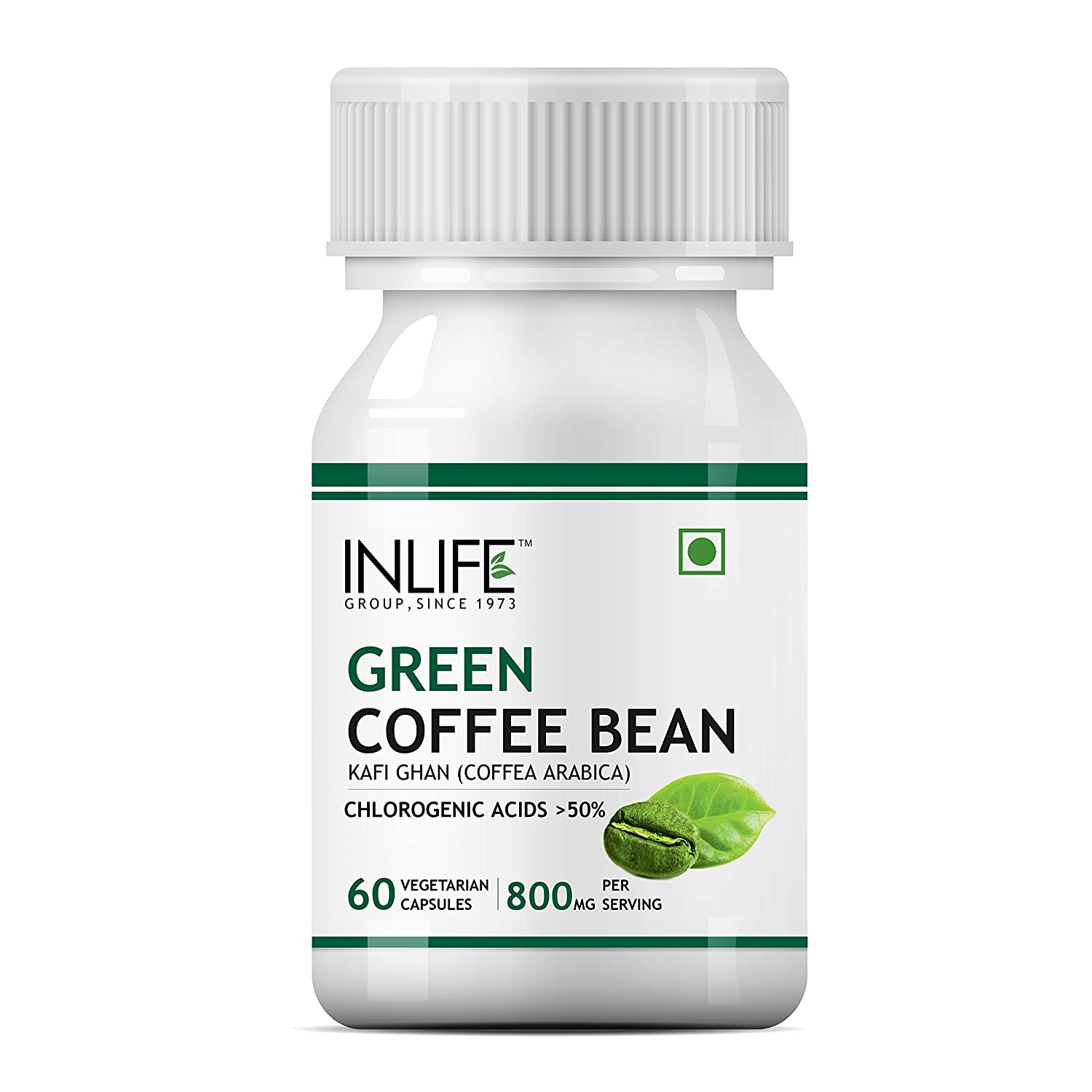 

Екстракт зелених кавових зерен (60 кап, 800 мг), Green Coffee Bean, INLIFE