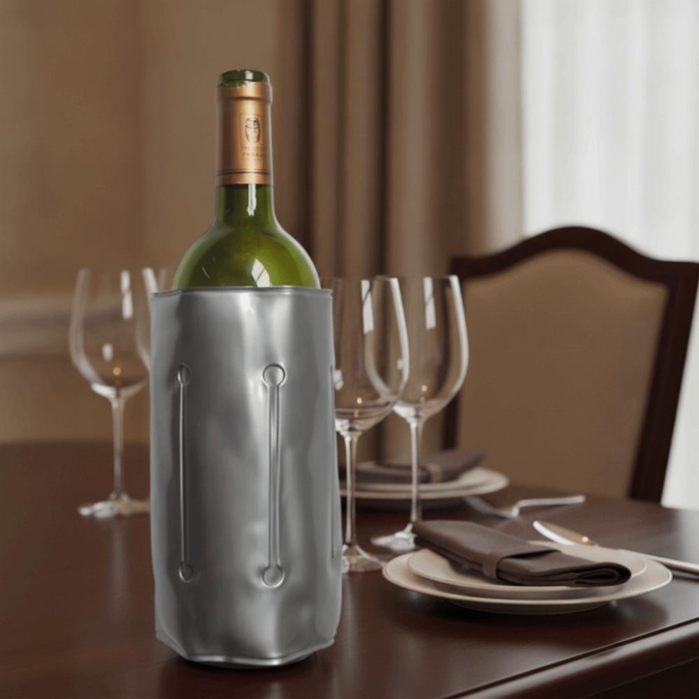 Manchon Rafraîchisseur Isolé pour Bouteille de Vin Gris Refroidisseur de Bouteille Sac Rafraîchisseur à Vin Élégant Extérieur