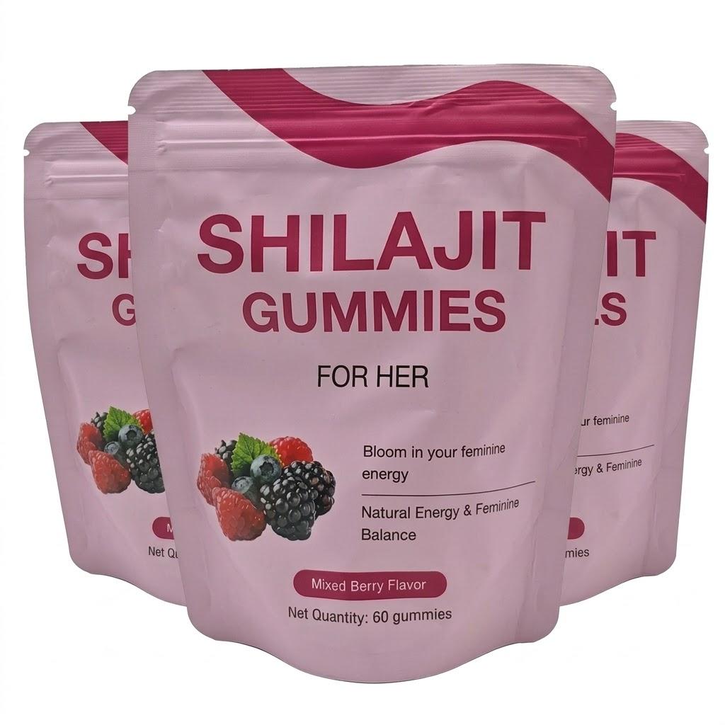 Gomas para Mulheres, Suporte Diário para Humor, Energia e Vitalidade, Sabor Frutas Vermelhas Mistas, 60 Gomas 3pack