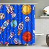 Space Adventure Shower Curtain Vibrant Galaxy Design For Bathroom Decor Cosmic Exploration Pattern Art Print Fabric Waterproof S