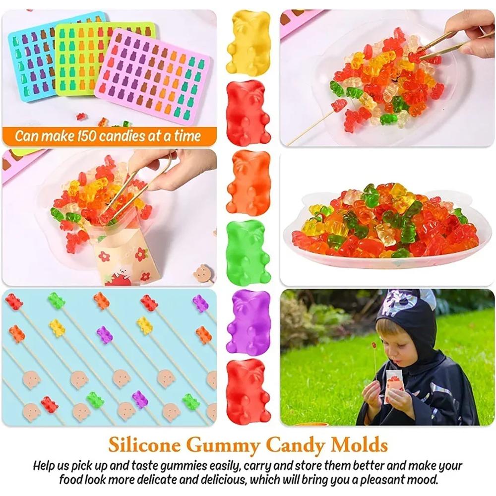 50 Gniazd Forma Silikonowa na Żelki w Kształcie Misia Słodkie Formy na Galaretkę w Kształcie Misia Cukierki Czekolada Fondant Tacki z Zakraplaczem DIY Narzędzia do Dekoracji Pieczenia