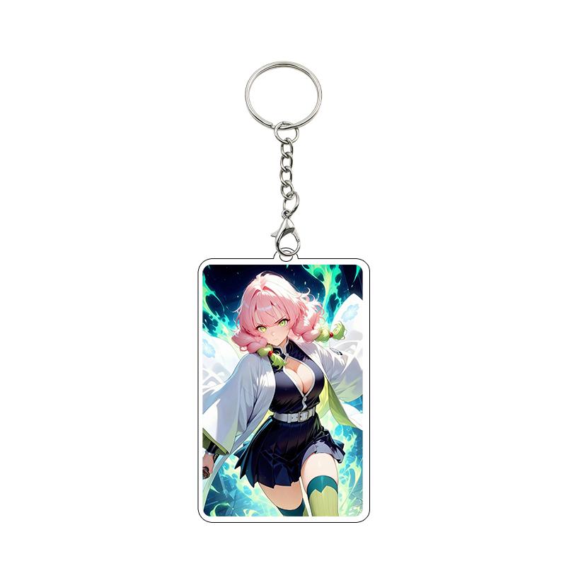 Anime 8cm Kamado Tanjiro Nezuko Agatsuma Zenitsu Cartoon Characters Acrylic Keychain Accessories Car Pendant Gifts Toy Wholesale