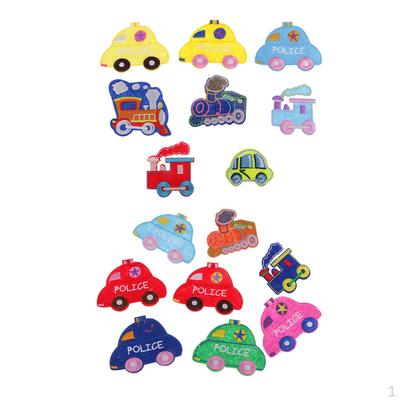 16x Embroidery Cars Sew Patch Badges Sticker Cloth Patches Applique