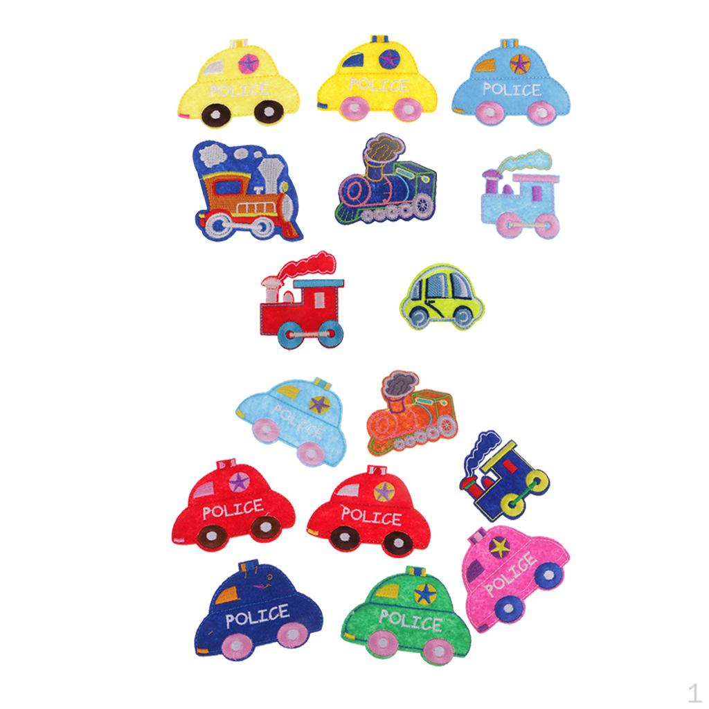 16x Embroidery Cars Sew Patch Badges Sticker Cloth Patches Applique